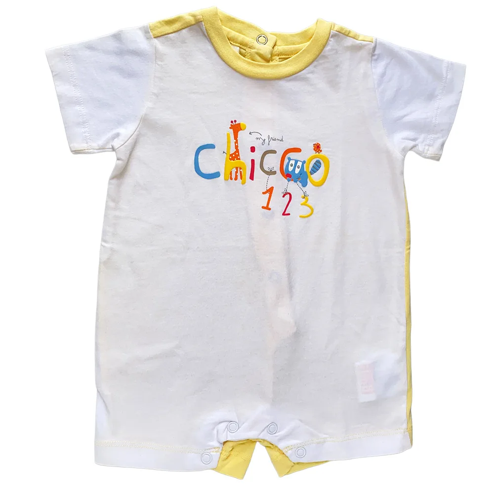 Macacão branco e amarelo com estampa divertida de números - 3M - Chicco